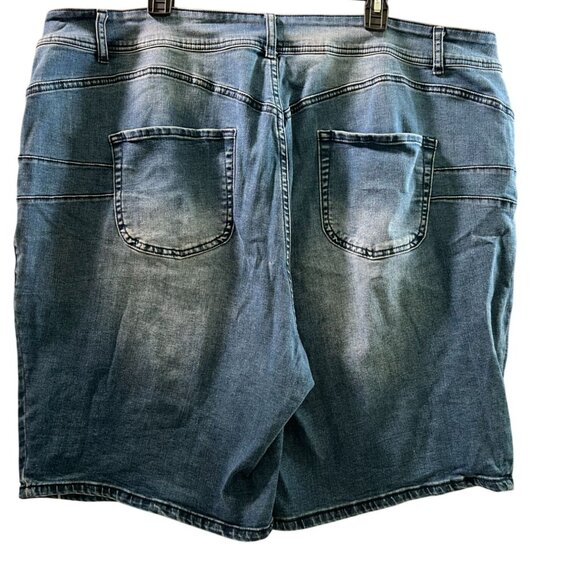 Ashley Stewart Womens Size 24W Distressed Denim Stretch Shorts Button - Picture 4 of 4